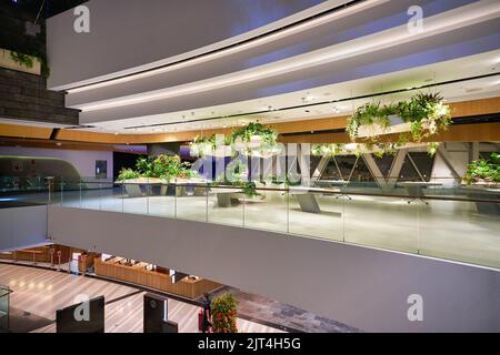 SINGAPORE - CIRCA GENNAIO 2020: Interior shot dell'Aeroporto Internazionale di Singapore Changi. Foto Stock