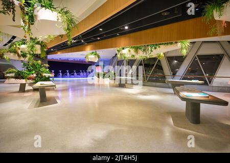 SINGAPORE - CIRCA GENNAIO 2020: Interior shot dell'Aeroporto Internazionale di Singapore Changi. Foto Stock