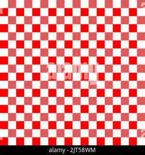 Motivo vettoriale geometrico geometrico senza cuciture quadrato rosso Gingham per carta, plaid, tovaglia e altri tessuti. Illustrazione Vettoriale