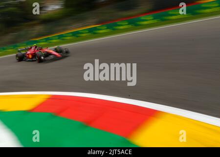 Spa Francorchamps, Vallonia, Belgio. 27th ago, 2022. Carlos Sainz (SPA) Ferrari F1-75 (Credit Image: © Alessio De Marco/ZUMA Press Wire) Foto Stock