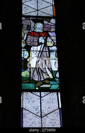 ÉGLISE NOTRE DAME DE BONNE NOUVELLE. MONTAIGUT EN COMBRAILLE. PUY DE DÔME. FRANCIA Foto Stock