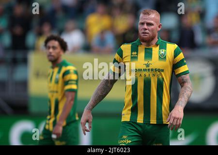 Utrecht, Paesi Bassi. 28th ago, 2022. THE HAGUE - Thomas Verheydt di ADO Den Haag durante la partita della Dutch Kitchen Champion Division tra ADO Den Haag e Jong Ajax Amsterdam allo stadio di Bingoal il 28 agosto 2022 all'Aia, Paesi Bassi. ANP JEROEN PUTMANS Credit: ANP/Alamy Live News Foto Stock