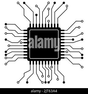 Chip scheda madre unità di elaborazione centrale, Symbol, cpu digitale ad alta tecnologia Illustrazione Vettoriale