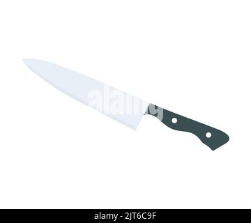 Coltello da cucina dello chef, coltelli da cucina in acciaio design logo. Utensile da cucina per cucinare. Disegno vettoriale e illustrazione. Illustrazione Vettoriale