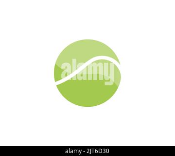 Design del logo della palla da tennis. Concetto di tennis grande. Collezione di palle da tennis astratte. Illustrazioni per striscioni, poster, stampa per T-shirt vettoriale Illustrazione Vettoriale