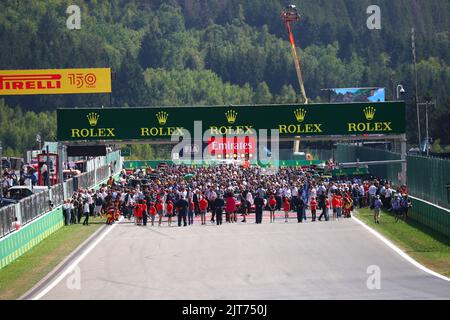 Stavelot Malmedy Spa, Belgio. 27th Jan, 2022. Griglia di partenza al GP del Belgio, 25-28 agosto 2022 sul tracciato di Spa-Francorchamps, campionato mondiale di Formula 1 2022. Credit: Independent Photo Agency/Alamy Live News Foto Stock