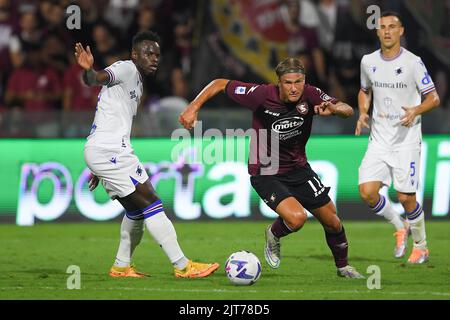 Salerno, Italia. 28th ago, 2022. Erik Bothein durante la Serie Un incontro tra US Salernitana 1919 e UC Sampdoria allo Stadio Arechi di Salerno, Italia, il 28 agosto 2022. Foto di Nicola Ianuale. Credit: UK Sports Pics Ltd/Alamy Live News Foto Stock