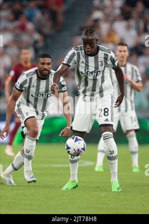 Denis Zakaria della Juventus FC durante la Serie a italiana, partita di calcio tra Juventus FC e AS Roma il 27 agosto 2022 allo stadio Allianz di Torino, Foto Stock