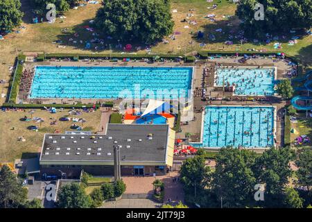 Vista aerea del divertimento in piscina all'aperto Berge, Rhynern, Hamm, Ruhr, Renania settentrionale-Vestfalia, Germania, DE, Europa, fotografia aerea, uccello Foto Stock