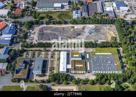 Rifiuti industriali nella zona industriale Rhynern vicino alla stamperia del Westfälicher Anzeiger, Rhynern, Hamm, Ruhr zona, Nord Reno-Westph Foto Stock