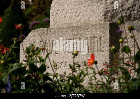 Statua di Paul Verlaine, Giardini di Lussemburgo, Parigi, Francia Foto Stock