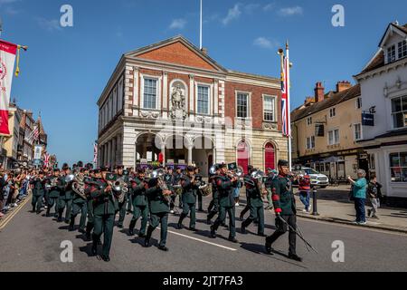 Band della Brigata di Gurkhas, Windsor, Berkshire Foto Stock