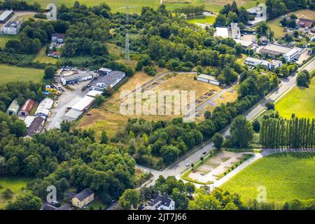 Veduta aerea, sito di Brownfield Kölner Straße 329, Saarn-Sud, Mülheim an der Ruhr, zona della Ruhr, Renania settentrionale-Vestfalia, Germania, zona di costruzione, bui Foto Stock