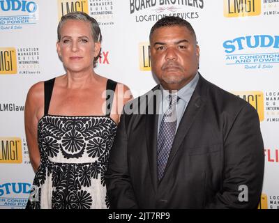 27 agosto 2022, Los Angeles, California, USA: (L-R) Amanda Foley Burbank e Jose Guerrero partecipano al 9th° Annual Location Managers Guild International Awards. (Credit Image: © Billy Bennight/ZUMA Press Wire) Foto Stock