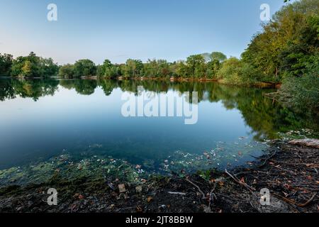 Lago di pesca Brooklands - Dartford Foto Stock