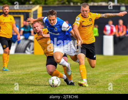 Joel Cooper - Carrick Rangers Vs Linfield, Danske Bank Premiership, Loughview Leisure Arena Carrickfergus, domenica 28th agosto 2022. Foto Stock