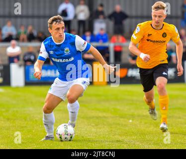 Joel Cooper - Carrick Rangers Vs Linfield, Danske Bank Premiership, Loughview Leisure Arena Carrickfergus, domenica 28th agosto 2022. Foto Stock