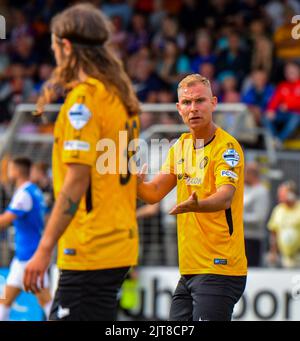 Andy Mitchell - Carrick Rangers Vs Linfield, Danske Bank Premiership, Loughview Leisure Arena Carrickfergus, domenica 28th agosto 2022. Foto Stock