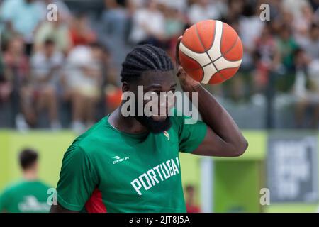 Odivelas, Portogallo. 28th ago, 2022. Agosto 28, 2022. Odivelas, Portogallo. Portogallo e Sacramento Kings Center Neemias Queta (88) in azione durante il gioco per la FIBA Europe Cup (Gruppo F), Portogallo vs Cipro Credit: Alexandre de Sousa/Alamy Live News Foto Stock