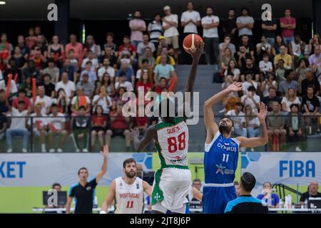 Odivelas, Portogallo. 28th ago, 2022. Agosto 28, 2022. Odivelas, Portogallo. Portogallo e Sacramento Kings Center Neemias Queta (88) in azione durante il gioco per la FIBA Europe Cup (Gruppo F), Portogallo vs Cipro Credit: Alexandre de Sousa/Alamy Live News Foto Stock