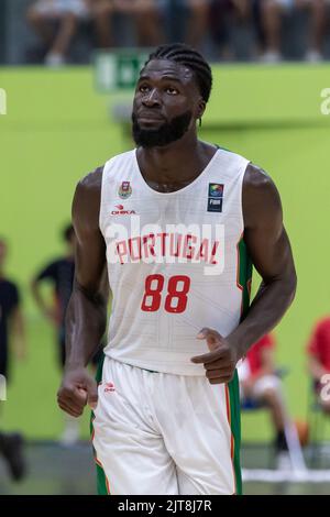 Odivelas, Portogallo. 28th ago, 2022. Agosto 28, 2022. Odivelas, Portogallo. Portogallo e Sacramento Kings Center Neemias Queta (88) in azione durante il gioco per la FIBA Europe Cup (Gruppo F), Portogallo vs Cipro Credit: Alexandre de Sousa/Alamy Live News Foto Stock