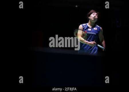 Tokyo, Giappone. 28th ago, 2022. Akane Yamaguchi (JPN) Badminton : TotalEnergies BWF World Championships 2022 finale femminile al Tokyo Metropolitan Gymnasium di Tokyo. Credit: Naoki Morita/AFLO SPORT/Alamy Live News Foto Stock