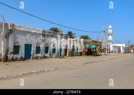 Vista delle case a Tadjoura, Gibuti Foto Stock