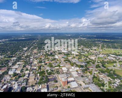 Vista aerea del lato ovest del centro di Mobile, Alabama Foto Stock