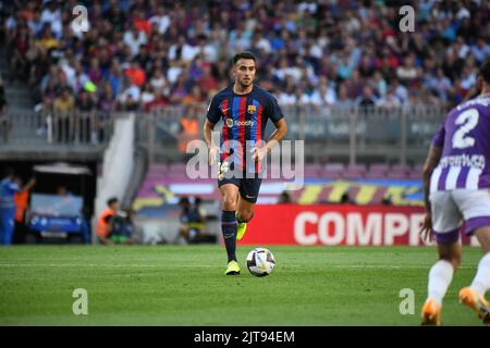 Barcellona, Spagna. 28th ago, 2022. BARCELLONA, SPAGNA - 28 AGOSTO: Eric García del FC Barcelona controlla la palla durante la partita della Liga tra il FC Barcelona e il Real Valladolid CF a Barcellona il 28 agosto 2022 nello Stadio Spotify Camp Nou, Inghilterra. (Foto di Sara Aribó/PxImages) Credit: PX Images/Alamy Live News Foto Stock