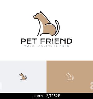 Amico di PET cane carino adorabile Puppy logo Illustrazione Vettoriale