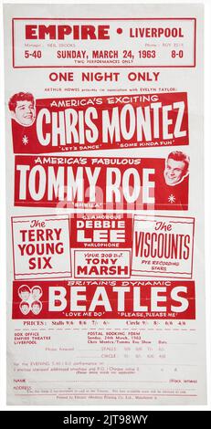 The Beatles Empire Theatre, Liverpool Handbill (1963) Foto Stock