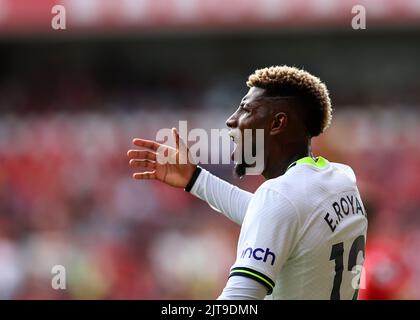 Nottingham, Regno Unito. 28th agosto 2022. Emerson di Tottenham durante la partita della Premier League al City Ground di Nottingham. Il credito per le immagini dovrebbe essere: David Klein / Sportimage Credit: Sportimage/Alamy Live News Foto Stock