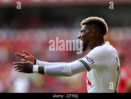 Nottingham, Regno Unito. 28th agosto 2022. Emerson di Tottenham durante la partita della Premier League al City Ground di Nottingham. Il credito per le immagini dovrebbe essere: David Klein / Sportimage Credit: Sportimage/Alamy Live News Foto Stock