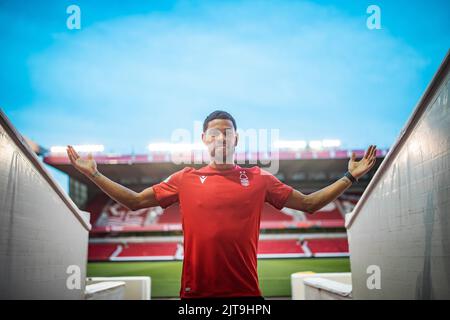 Nottingham Forest segno Renan Lodi in prestito da Atlético de Madrid Foto Stock