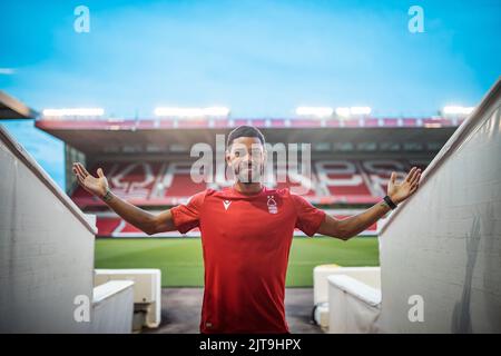 Nottingham Forest segno Renan Lodi in prestito da Atlético de Madrid Foto Stock