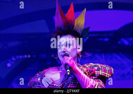 Manchester, Regno Unito. 28th ago, 2022. Confronta presenta Mel C delle Spice Girls (Melanie Jayne Chisholm) giocando il palcoscenico di Alan Turing al Manchester Pride domenica 28th agosto. Foto garyroberts/worldwidefeatures.com Credit: GaryRobertsphotography/Alamy Live News Foto Stock