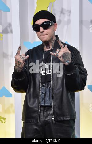 Newark, New Jersey, Stati Uniti. 28th ago, 2022. Blackbear agli arrivi per MTV Video Music Awards (VMA) 2022 - Arrivi 1, Prudential Center, Newark, NJ 28 agosto 2022. Credit: Kristin Callahan/Everett Collection/Alamy Live News Foto Stock