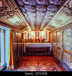 Interior de la Capilla neogótica del Palacio Ducal de Gandía, siglo XVI. Foto Stock