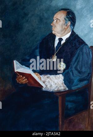 Montserrat Sala Albareda / 'Retrato de José Juan Pintó Ruiz', 1983. Ilustre Colegio de la Abogacía de Barcelona. Foto Stock