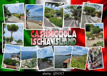 Casamicciola Terme (Ischia) è una piccola ed elegante cittadina dell'isola di Ischia (Napoli) famosa per l'abbondanza delle sue acque termali. Foto Stock