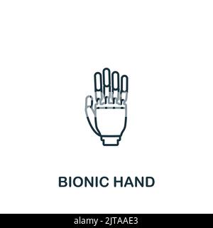 Icona della mano bionica. Linea semplice icona per modelli, web design e infografiche Illustrazione Vettoriale