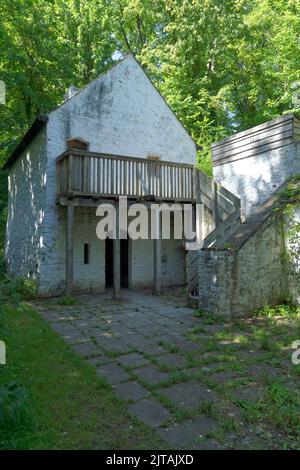 Tudor House, St Fagans National History Museum/Amgueddfa Werin Cymru, Cardiff, Galles del Sud, Regno Unito. Foto Stock