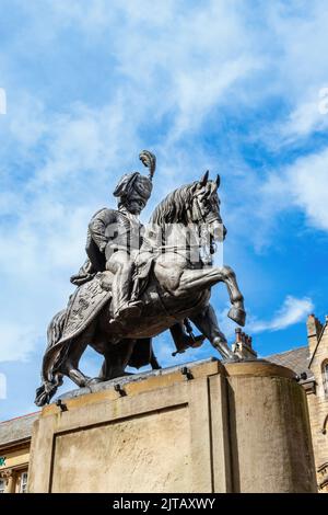 Statua di Monti Raffaelle del III marchese di Londonderry, Charles William Vane Stewart, nella piazza del mercato di Durham. Contea di Durham Regno Unito Foto Stock