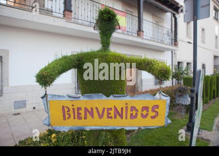 Scultura verde accogliente a Losar de la vera, Caceres, Estremadura, Spagna Foto Stock