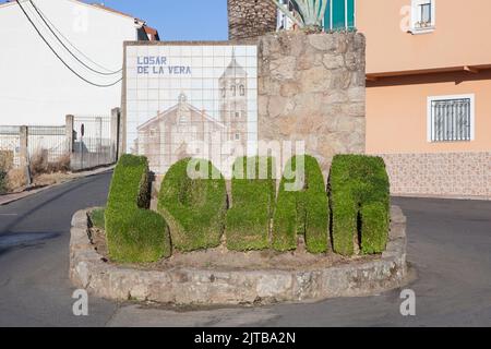 Scultura verde accogliente a Losar de la vera, Caceres, Estremadura, Spagna Foto Stock