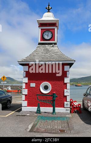 La Torre dell'Orologio a Knightown nella contea di Kerry Foto Stock