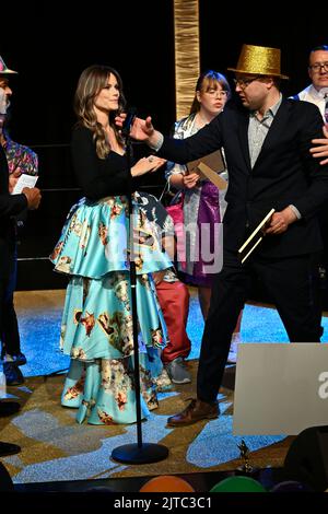 STOCCOLMA 20220829Princess Sofia di Svezia con il vincitore di Funiksfestivalen, Daniel Ousbäck. Funkisfestivalen è il più grande festival musicale della Svezia Foto Stock