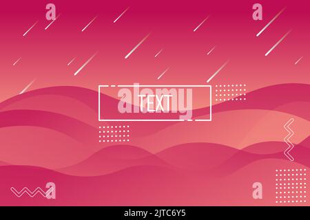Uno sfondo rosa astratto con onde geometriche con spazio per il testo Illustrazione Vettoriale