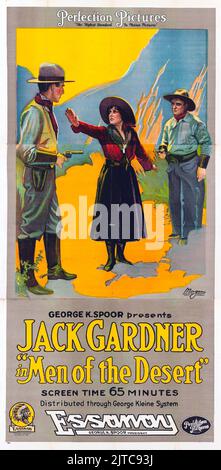 Old Western Movie - poster di film vintage per il film del 1917 Men of the Desert Foto Stock