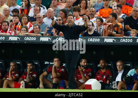 Atletico de Madrid dirigono l'allenatore Diego Simeone Foto Stock